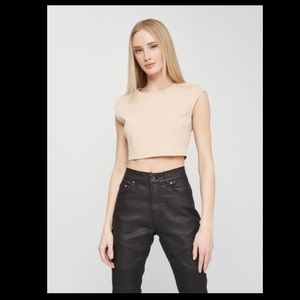ZARA Medium nude structured crop top